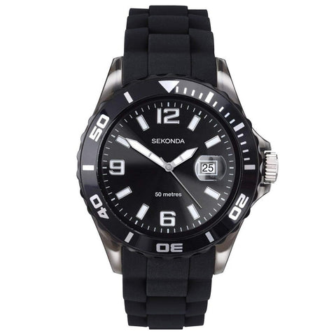 Sekonda Black Rubber Strap Men's Watch (3361) | H&H Jewellers Cheshire
