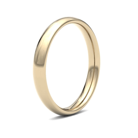 9ct Yellow Gold Court 3.0mm Medium Weight Polished Ladies Wedding Ring