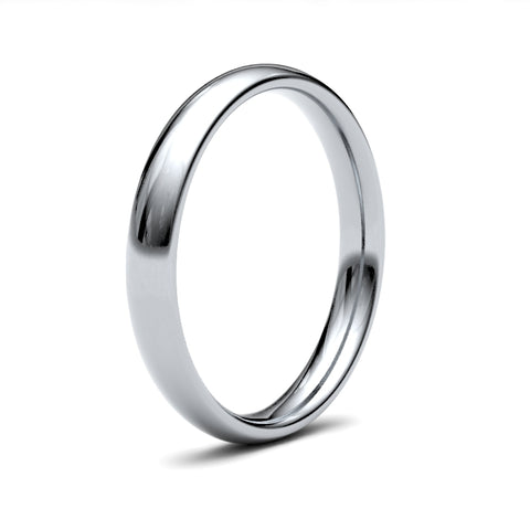 Platinum Traditional Court 3mm Medium Weight Polished Ladies Wedding Ring