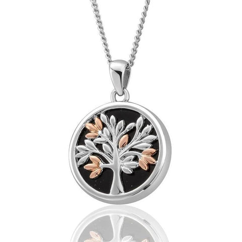 Clogau Sterling Silver Black Onyx Tree Of Life Pendant and Chain 3SNTLCOP