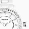 Sekonda Margot White Dial and Stone Set Bezel Ladies Watch 40687