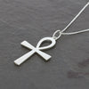 Sterling Silver Ladies Large Ankh Pendant and Chain