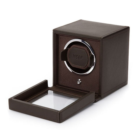 WOLF Cub with Cover Single Watch Winder Brown Module 1.8 461106