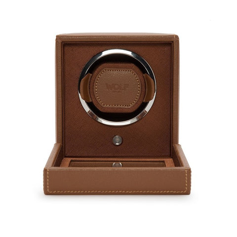 WOLF Cub Single Watch Winder Cognac 461127 | H&H Family Jewellers