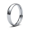 9ct White Gold Traditional Court 4mm Medium Weight Polished Ladies Wedding Ring