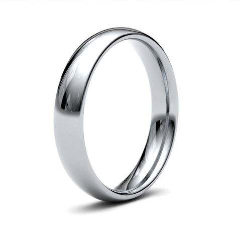 Platinum Traditional Court 4mm Medium Weight Polished Ladies Wedding Ring