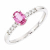 18ct White Gold Pink Sapphire and Diamond Ring
