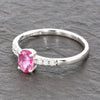18ct White Gold Pink Sapphire and Diamond Ring