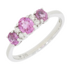 9ct White Gold Pink Sapphire and Diamond Ring
