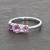 9ct White Gold Pink Sapphire and Diamond Ring