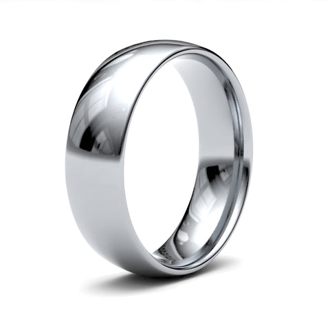 Platinum Traditional Court 6mm Light Weight Polished Mens Wedding Ring