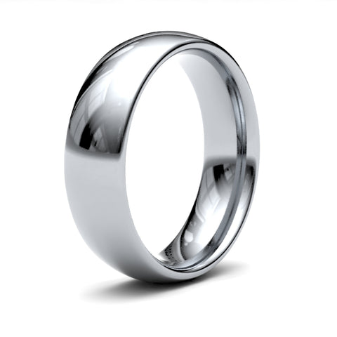 Platinum Traditional Court 6mm Medium Weight Polished Mens Wedding Ring