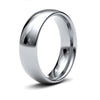 9ct White Gold Traditional Court 6mm Medium Weight Polished Mens Wedding Ring