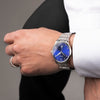 Accurist Classic Mens Watch 73003 Stainless Steel with Blue Dial