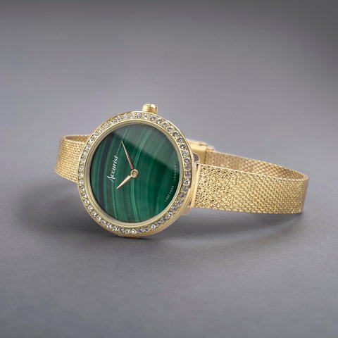 Accurist Ladies Watch 78004 With Green Malachite Dial
