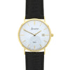 Accurist 9ct Gold Mens Watch White Dial Black Strap 7801 | H&H