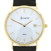 Accurist 9ct Gold Mens Watch White Dial Black Strap 7801 | H&H