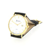 Accurist 9ct Gold Mens Watch White Dial Black Strap 7801 | H&H