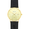Accurist 9ct Gold Mens Watch Champagne Dial Black Strap 7802