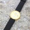Accurist 9ct Gold Mens Watch Champagne Dial Black Strap 7802