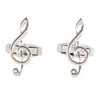 Treble Clef Engravable Rhodium Plate Mens Cufflinks 901085