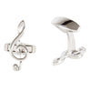 Treble Clef Engravable Rhodium Plate Mens Cufflinks 901085