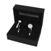 Golf Ball And Tee Rhodium Plate Mens Cufflinks 901013