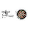Dart and Dartboard Rhodium Plate Mens Cufflinks 901068