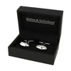 Rugby Ball Rhodium Plated Mens Cufflinks 901096