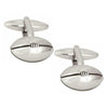 Rugby Ball Rhodium Plated Mens Cufflinks 901096