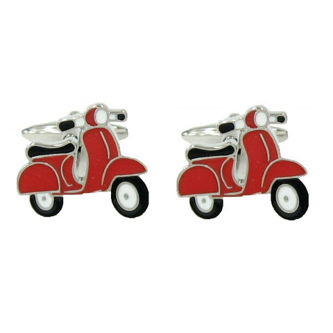 Motor Scooter Red and Black Detail Mens Cufflinks 901321