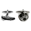Football and Boot Mens Cufflinks Rhodium 902201 | H&H Family Jewellers