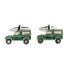 Green Land Rover Rhodium Plate Mens Cufflinks 901477