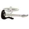 Black and White Electric Guitar Rhodium Mens Cufflinks 901520 | H&H