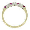 9ct Yellow Gold 0.21ct Diamond & Ruby Half Eternity Ring | H&H