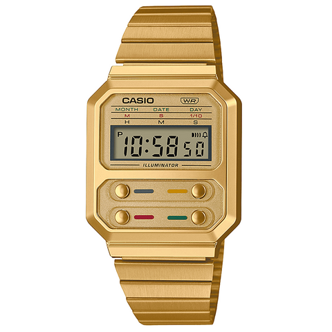 Casio Retro Vintage Collection Digital Watch Gold Plated A100WEG-9AEF