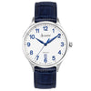 Accurist Classic Mens Blue Leather Strap Watch White Dial 73000 | H&H