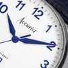 Accurist Classic Mens Blue Leather Strap Watch White Dial 73000 | H&H