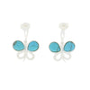 Turquoise Sterling Silver Butterfly Shape Drop Stud Earrings