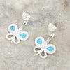 Turquoise Sterling Silver Butterfly Shape Drop Stud Earrings