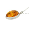 Amber Sterling Silver Oval Pendant & Chain | H&H