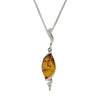 Amber Sterling Silver Pendant and Chain | H&H Jewellers