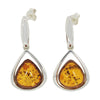 Amber Sterling Silver Drop Earrings | H&H Family Jewellers