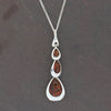 Amber Sterling Silver Triple Drop Pendant & Chain | H&H