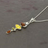 Amber Sterling Silver Drop Pendant & Chain | H&H Family Jewellers