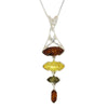 Amber Sterling Silver Drop Pendant & Chain | H&H Family Jewellers