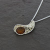 Amber Sterling Silver Pendant & Chain