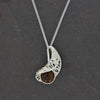 Amber Sterling Silver Pendant & Chain