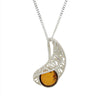 Amber Sterling Silver Pendant & Chain