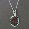 Amber Sterling Silver Pendant and Chain | H&H